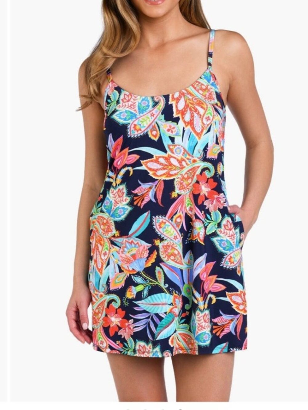 La Blanca Tropidelic Tank Dress Cover Up Womens XS Paisley NWT